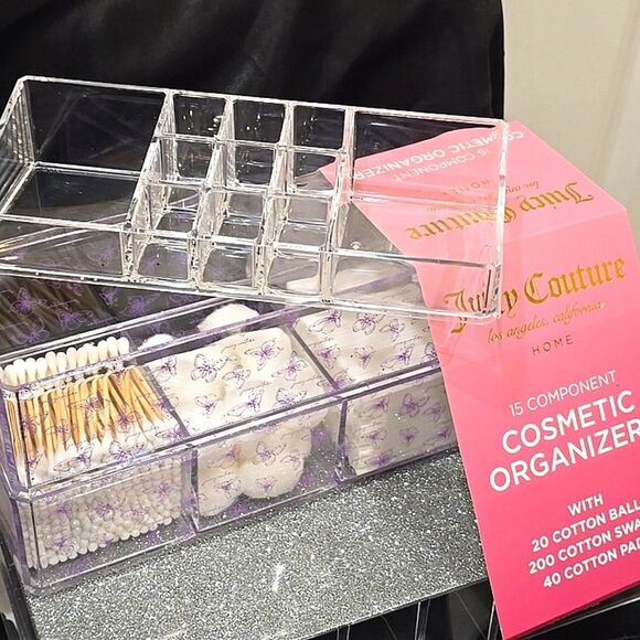 Juicy Couture Home Signature Logo Butterfly 15-Compartment Cosmetic Organizer - Picture 10 of 10